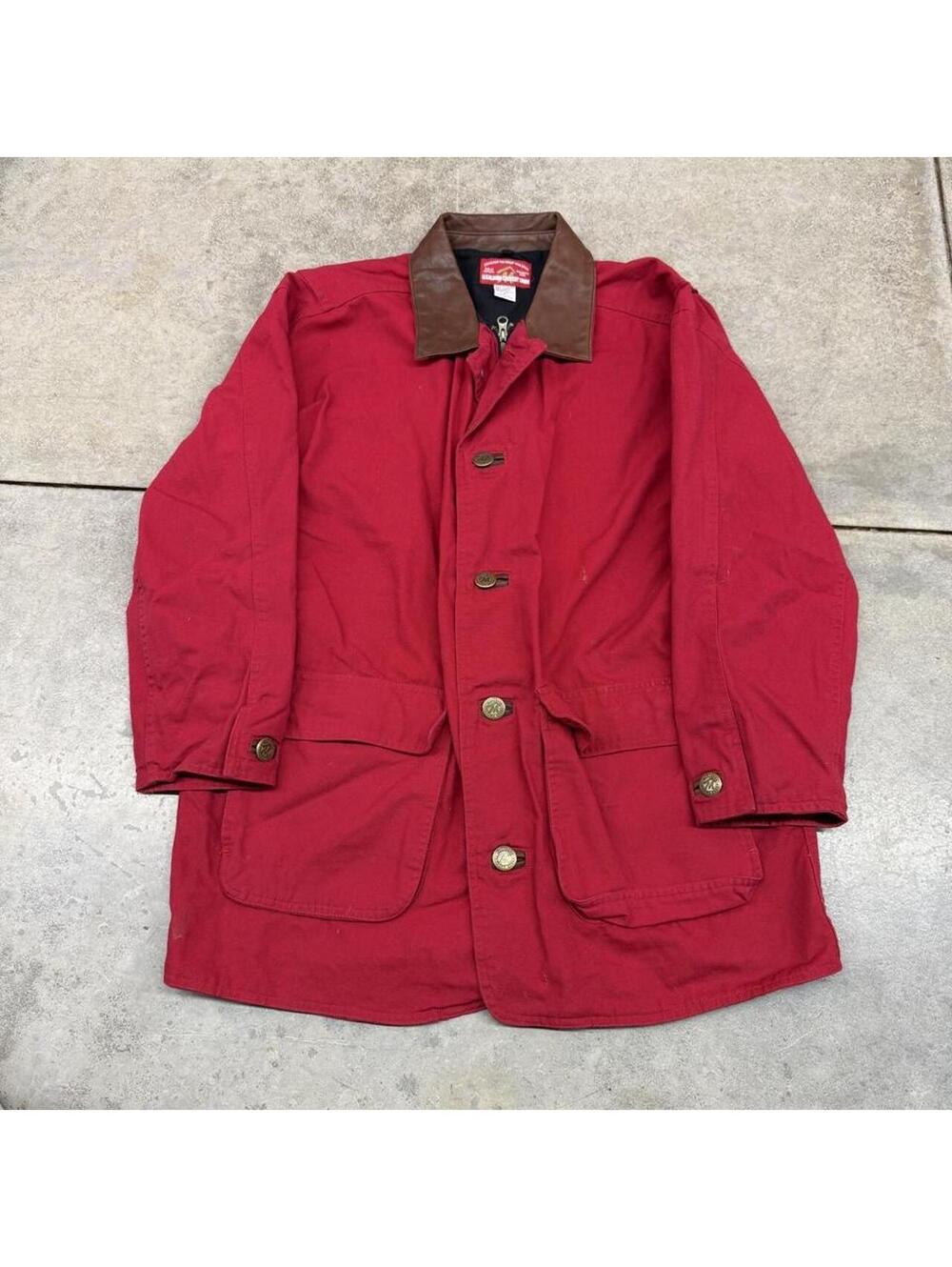 vintage marlboro country store red barn chore coat jacket size medium